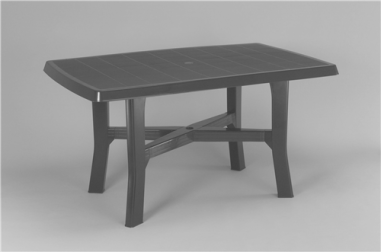 TABLE RODANO AVEC RENFORT 138X88CM ANTHRACITE Made in EU **FIN MAI**