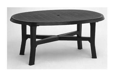 TABLE DANUBIO  OVALE 165 X 110  ANTRACITE Made in EU **FIN MAI**