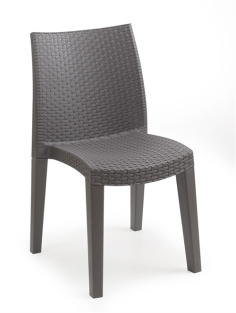 CHAISE  DE JARDIN LYDIE .MOKA/MARONE--  EFFET ROTIN - Made in EU