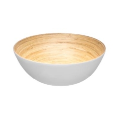 CORBEILLE A PAIN  EN BAMBOU  25 CM INT BAMBOU - EXT BLANC