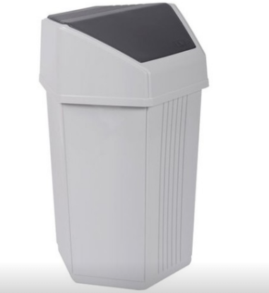 POUBELLE DE CUISINE BLANC 25L ABBATANT ANTHRACITE  - EDA FRANCE **ESP**