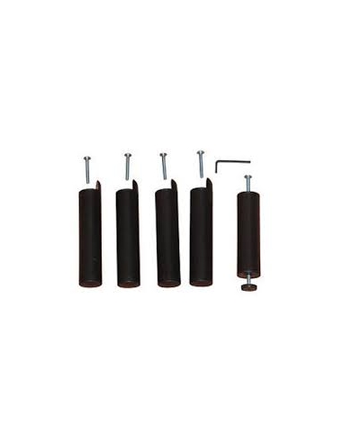 5 PIEDS PVC NOIR  POUR SOMMIER LATTES 22CM PM