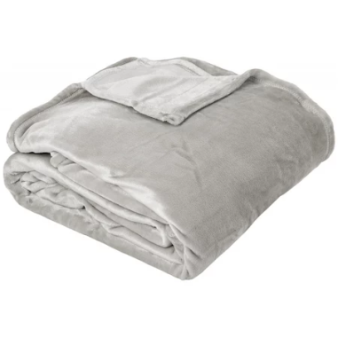 COUVERTURE MICROFIBRES IRIS GRIS CLAIR  2pers.220 X 240 CM