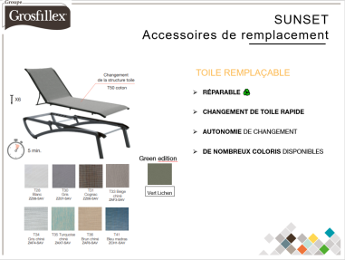 BAIN DE SOLEIL  SUNSET BLANC/ TOILE BLANC - GROSFILLEX® FRANCE