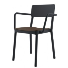 FAUTEUIL  EMPILABLE LISBOA GREY ANTHRACITE Made in EU