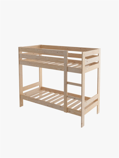 LIT SUPERPOSE " MONTREAL" 80 X190 -Pin naturel , avec sommier