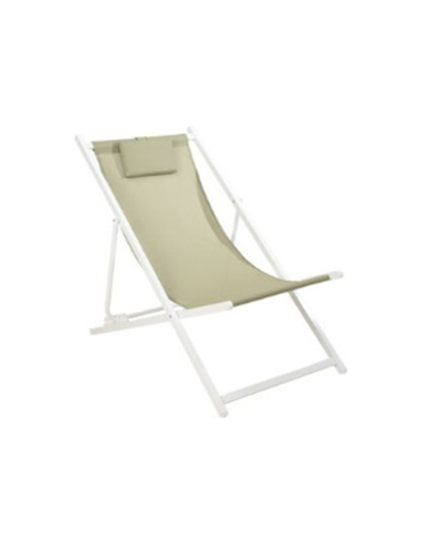 CHILIENNE METAL BLANC TOILE VERT AMANDE