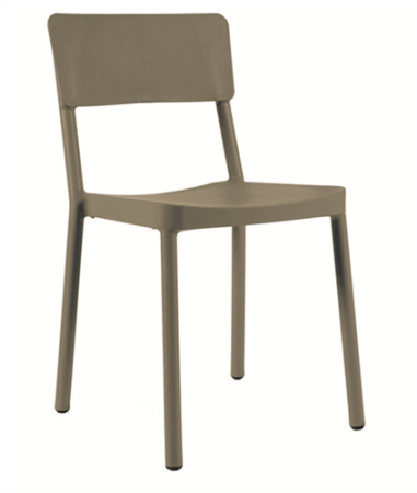 CHAISE   EMPILABLE LISBOA TAUPE / CHOCOLAT Made in EU
