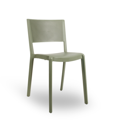 CHAISE SPOT EMPILABLE GRIS VERT Made in EU