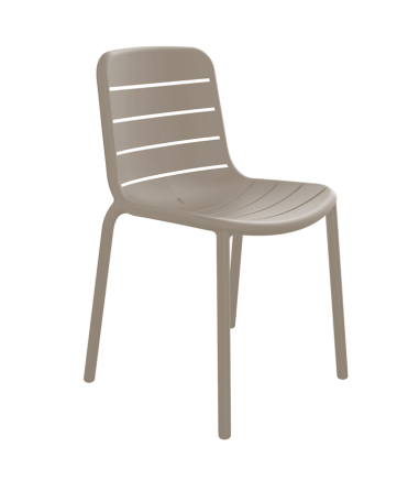 CHAISE EMPILABLE   GINA  COULEUR ARENA / SABLE Made in EU