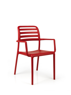 FAUTEUL EMPILABLE COSTA  NARDI - ROSSO / ROUGE Made in EU