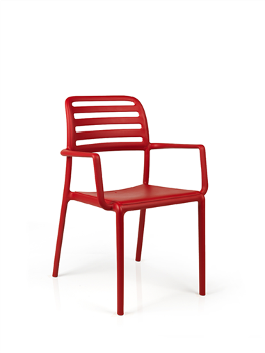 FAUTEUL EMPILABLE COSTA  NARDI - ROSSO / ROUGE Made in EU