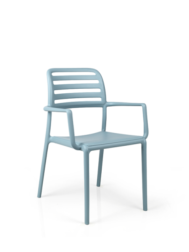 FAUTEUL EMPILABLE COSTA  NARDI - BLEU CELESTE Made in EU