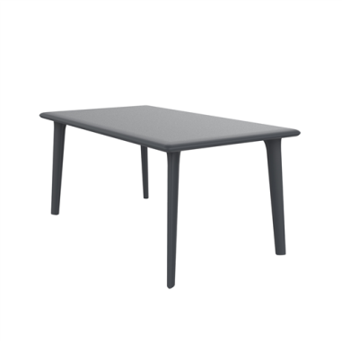 TABLE NEW DESSA 160 X 90CM ANTHRACITE PLATEAU ET PIED POLYPROPILENE Made in EU
