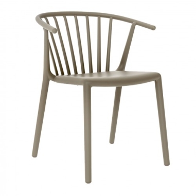 FAUTEUIL  EMPILABLE WOODY TAUPE ARENA SABLE Made in EU