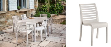 CHAISE SLAT BLANC GLACIER  GROSFILLEX FRANCE  **ESP**