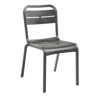 CHAISE EMPILABLE CANNES ANTHRACITE  - GROSFILLEX FRANCE
