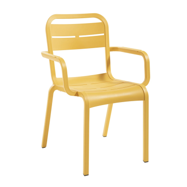 FAUTEUIL EMPILABLE CANNES JAUNE INDIEN - GROSFILLEX
