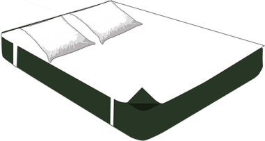 KIT  ECO  LIT  160x200  ( 2 taies 60 x 60 + 1 plateau )  IRIS