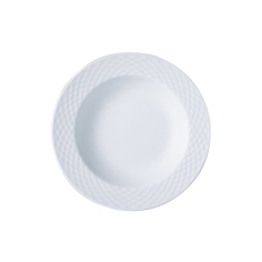 ASSIETTE CREUSE PORCELAINE **POLO** 23CM