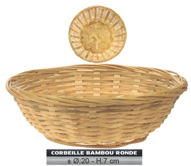 CORBEILLE A PAIN   RONDE  OSIER NATUREL - BASIC ***ESP***
