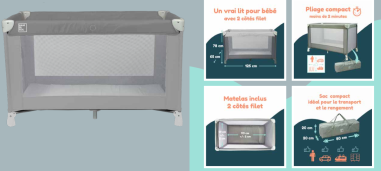 LIT PARAPLUIE BEBE -  GRIS ***PROMOTION***