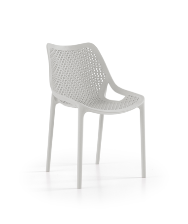 CHAISE OXY GRIS PASTEL - POLYPRO -FIBRE VERRE EMPIL Made in EU