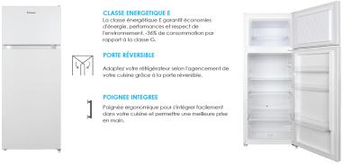 REFRIGERATEUR & CONGELATEUR CANDY BLANC H 144 CDG1S514EW **DISPO 2026**