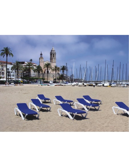 BAIN DE SOLEIL RESINE / TEXTILENE MARINA BLEU Made in Eu