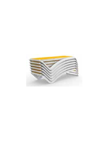 BAIN DE SOLEIL SKY  STRUCTURE BLANC TOILE JAUNE Made in EU