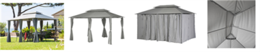 TONNELLE 4 X 3 M  TOILE ET RIDEAUX ARDOISE
