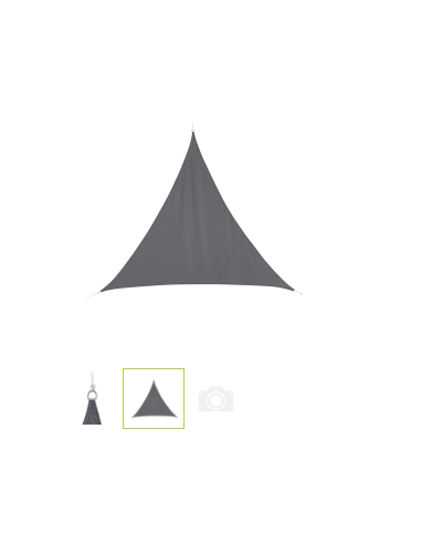 TOILE PAR/SOLEIL TRIANGLE 3x3X3 M GRIS ARDOISE -180GR/M²