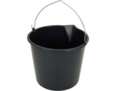 SEAU MENAGE 12L NOIR ANSE METAL AVEC BEC VERSEUR - RECYCLE