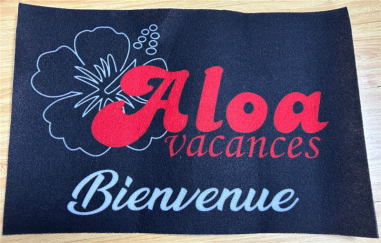 TAPIS DE SOL 40 X 60 CM AVEC LOGO ALOA