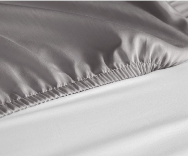 DRAP HOUSSE 2 PLACES  140 X 190 GRIS POLY/COTON BONNET 22CM Made in EU