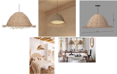 SUSPENSION PLAFONNIER  ROSEAU NATUREL