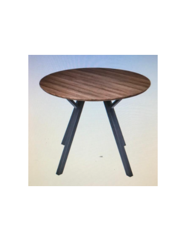 TABLE 69 X 69 CM X 75CM HAUTEUR - PIED NOIR PLATEAU BOIS -  MATHILDE