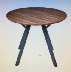 TABLE Ø 69 CM X 75CM HAUTEUR - PIED NOIR PLATEAU BOIS -  MATHILDE