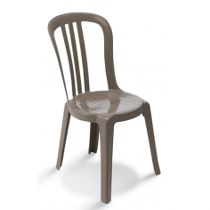 CHAISE DE JARDIN MIAMI BISTROT TAUPE  - EMPILABLE GROSFILLEX FRANCE