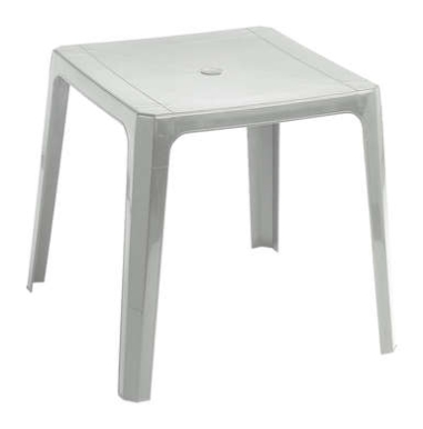 TABLE BEACH BAR - BLANCHE  CARRE EMPILABLE  70 X70 H 72CM Made in EU