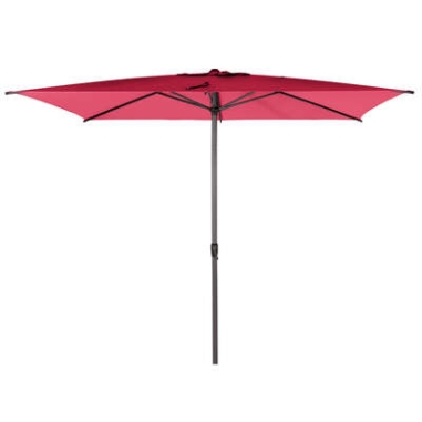 PARASOL ALU 2 X 3 M  GRENADE A MANIVELLE- 6 BALEINES 48 mmPOTEAU LOOMP