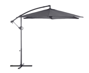 PARASOL DEPORTÉ  GRIS CENDRE JANERO 3 M DIAM  AVEC  MANIVELLE- 6 BALEINES