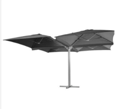 PARASOL DÉCENTRÉ 4 TOILES 2 x 2 M ARDOISE