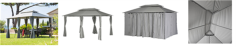 TONNELLE 4 X 3 M  TOILE ET RIDEAUX ARDOISE