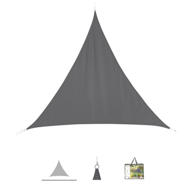 TOILE PAR/SOLEIL TRIANGLE 5x5X5 M GRIS ARDOISE -180GR/M²