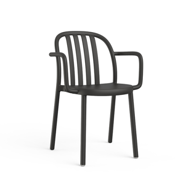 FAUTEUIL  EMPILABLE SUE ANTHRACITE Made in EU