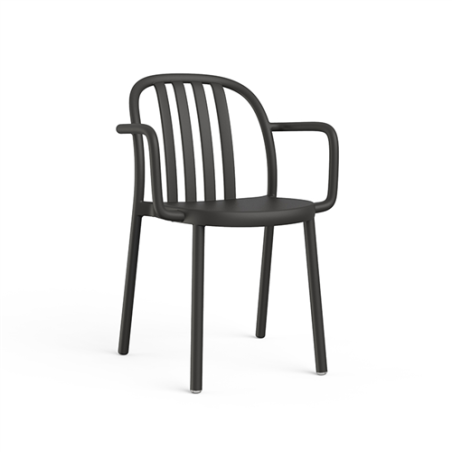 FAUTEUIL  EMPILABLE SUE ANTHRACITE Made in EU