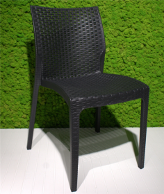 CHAISE  DE JARDIN MADAM ANTRACHITE EFFET ROTIN Made in EU