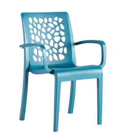 FAUTEUIL TULIPE BLEU MINERAL GROSFILLEX FRANCE