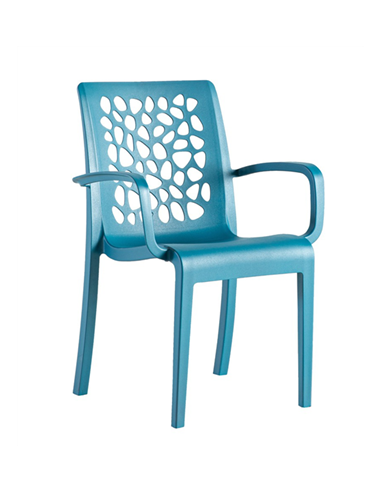 FAUTEUIL TULIPE BLEU MINERAL GROSFILLEX FRANCE